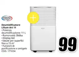 MediaWorld argo Deumidificatore Lilium Art 11 offerta