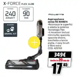 MediaWorld Rowenta Aspirapolvere senza fili RH9B74 offerta