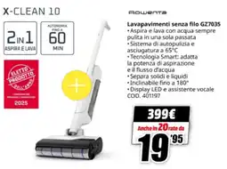 MediaWorld Rowenta Lavapavimenti senza filo GZ7035 offerta