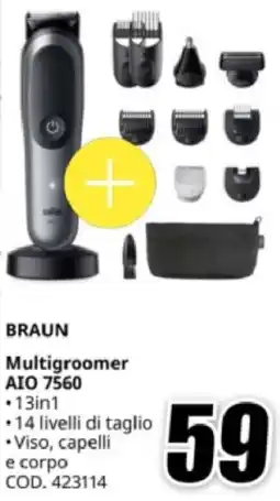 MediaWorld BRAUN Multigroomer AIO 7560 offerta