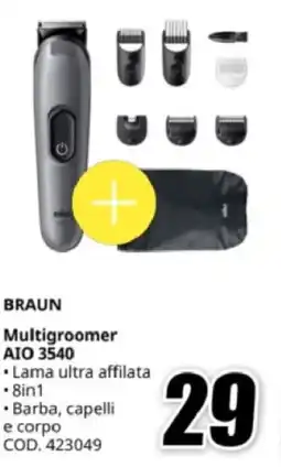 MediaWorld BRAUN Multigroomer AIO 3540 offerta