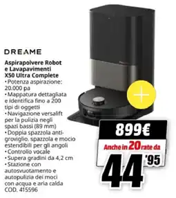 MediaWorld DREAME Aspirapolvere Robot e Lavapavimenti X50 Ultra Complete offerta