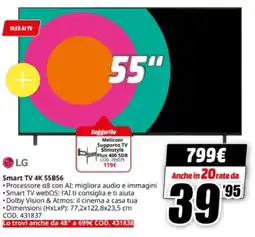 MediaWorld LG Smart TV 4K 55B56 offerta