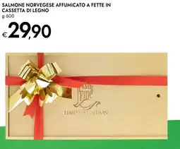 Bennet Salmone norvegese affumicato a fette in cassetta di legno offerta