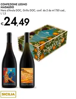 Bennet Confezione legno madaudo nero d'avola doc, grillo doc offerta