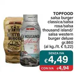 Altasfera TOPFOOD salsa burger classica/salsa rosa/salsa thousand island/ salsa western burger deluxe offerta
