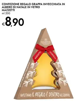 Bennet Confezione regalo grappa invecchiata in albero di natale in vetro MAZZETTI offerta