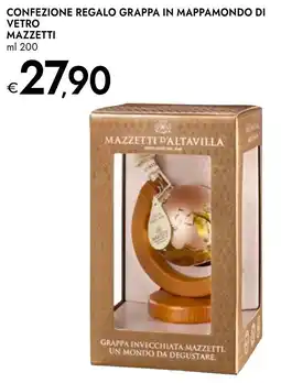 Bennet Confezione regalo grappa in mappamondo di vetro MAZZETTI offerta