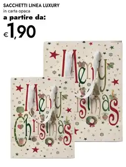 Bennet Sacchetti linea luxury in carta opaca offerta