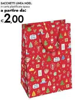 Bennet Sacchetti linea noel in carta plastificata opaca offerta