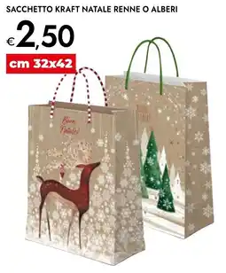 Bennet Sacchetto kraft natale renne o alberi offerta