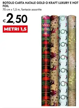 Bennet Rotolo carta natale gold o kraft luxury e hot foil offerta