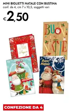 Bennet Mini biglietti natale con bustina offerta