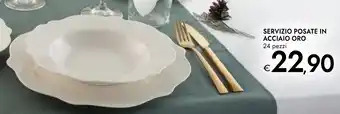 Servizio posate in acciaio oro