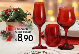 Bennet 6 bicchieri amber rosso offerta