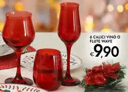 Bennet 6 calici vino o flute wave offerta