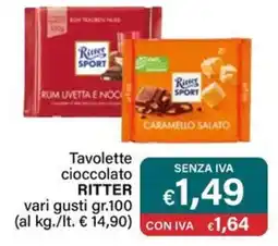 Altasfera Tavolette cioccolato RITTER offerta