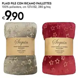 Bennet Plaid pile con ricamo paillettes offerta