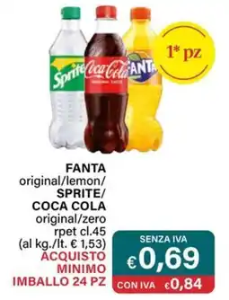 Altasfera FANTA original/lemon/ SPRITE/ COCA COLA original/zero rpet offerta