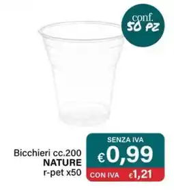 Altasfera Bicchieri cc.200 NATURE r-pet x50 offerta