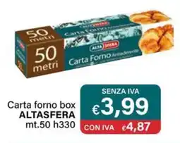 Altasfera Carta forno box ALTASFERA mt.50 h330 offerta