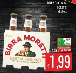 Sisa Birra bottiglia MORETTI offerta