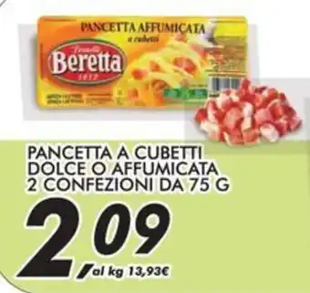 Beretta pancetta a cubetti dolce o affumicata 2 confezioni