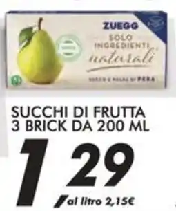 Coop Zuegg succhi di frutta 3 brick offerta