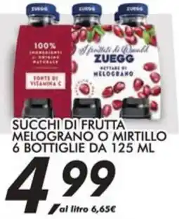 Coop Zuegg succhi di frutta melograno o mirtillo offerta