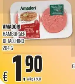 Coop Amadori hamburger di tacchino offerta