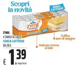 Coop Zymil 4 snack al latte senza lattosio offerta