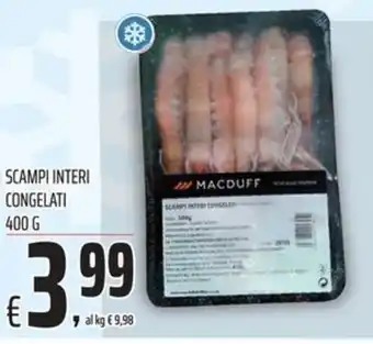 Scampi interi congelati