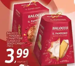 Coop Balocco pandoro, panettone classico o senza canditi offerta