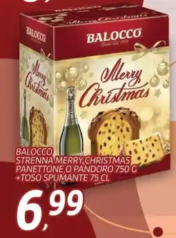 Coop Balocco strenna merry christmas panettone o pandoro + toso spumante offerta