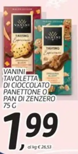 Coop Vanini tavoletta di cioccolato panettone o pan di zenzero offerta