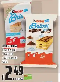 Coop Kinder brioss 10 merendine classiche e latte cacao offerta