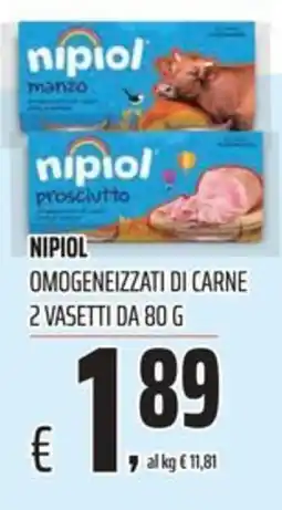 Coop Nipiol omogeneizzati di carne 2 vasetti offerta