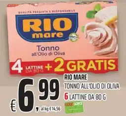 Coop Rio mare tonno all'olio di oliva 6 lattine offerta