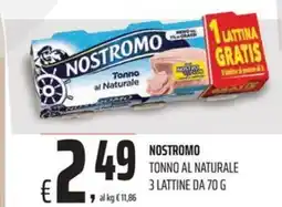 Coop Nostromo tonno al naturale 3 lattine offerta