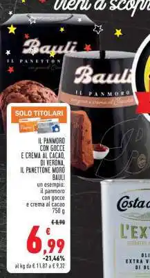 Conad Il Panmoro con gocce e crema al cacao, di Verona, Il Panettone Moro offerta