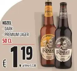 Coop Kozel dark e premium lager offerta