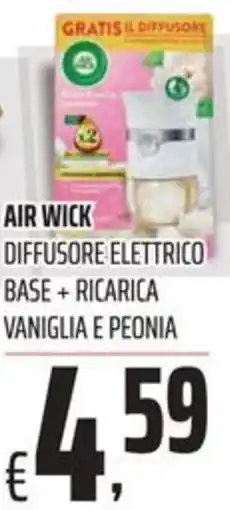 Coop Air wick diffusore elettrico base + ricarica vaniglia e peonia offerta