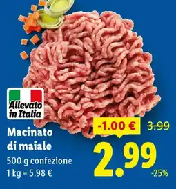 Lidl Macinato di maiale offerta