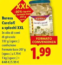 Lidl Baresa Carciofi a spicchi XXL offerta