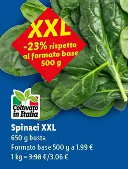 Lidl Spinaci XXL offerta