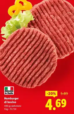 Lidl Hamburger di bovino offerta