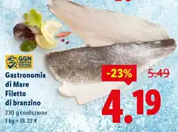 Lidl Gastronomia di Mare Filetto di branzino offerta