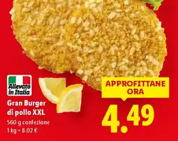 Lidl Gran Burger di pollo XXL offerta