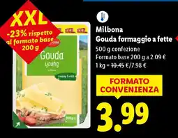 Lidl Milbona Gouda formaggio a fette offerta