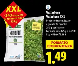 Lidl Vallericca Valeriana XXL offerta